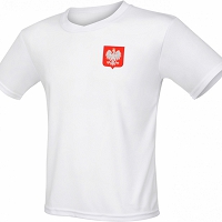 Koszulka sportowa junior z herbem Polski
