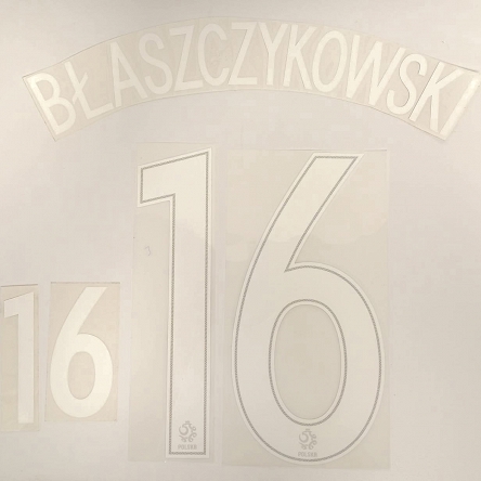 Nadruk na czerwoną koszulkę Polski BŁASZCZYKOWSKI 16 Nike 2016-17