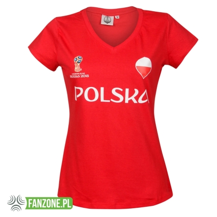 KOSZULKA DAMSKA POLSKA FIFA WORLD CUP 2018 (CZERWONA)