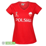 KOSZULKA DAMSKA POLSKA FIFA WORLD CUP 2018 (CZERWONA)