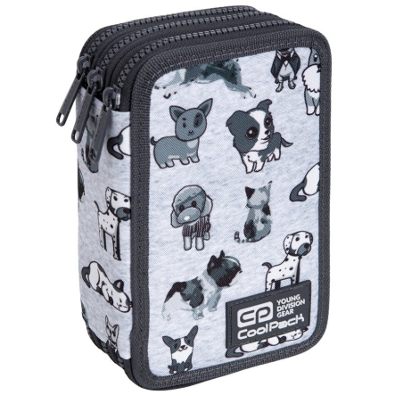 Potrójny piórnik Coolpack Jumper 3  z wyposażeniem Doggies 