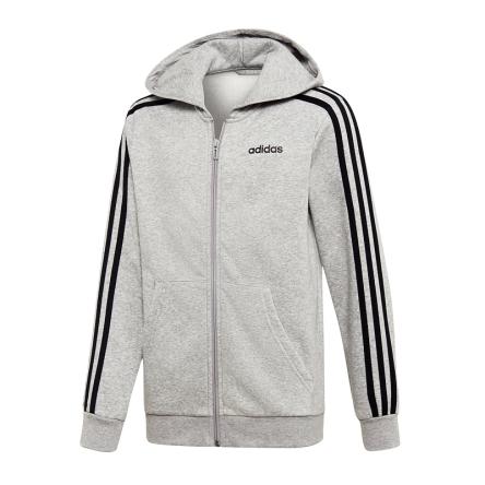 Bluza juniorska adidas JR Essentials 3S Full Zip Hoodie rozmiar XL (176 cm) szara