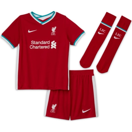 Komplet dziecięcy NIKE LIVERPOOL F.C 20/21 BREATHE HOME rozmiar M (140 cm) czerwony
