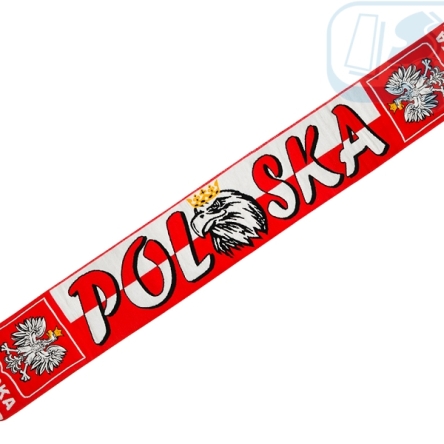 Polska - szalik tkany biały/czerwony