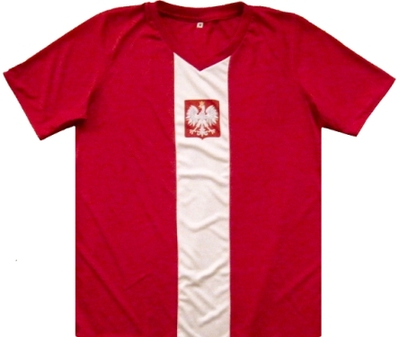 Koszulka kibica Polski czerwono-biała M
