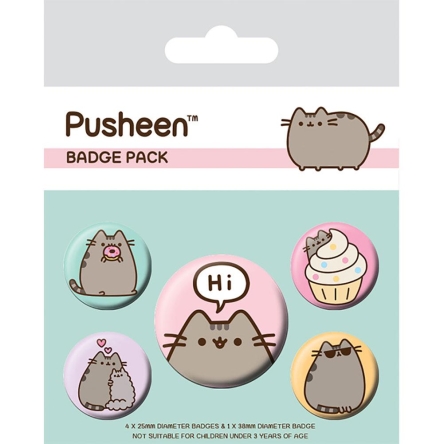 Pusheen - zestaw przypinek