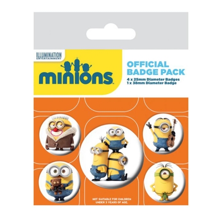Minionki - zestaw przypinek