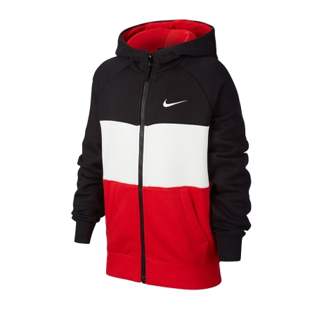 Bluza juniorska Nike JR NSW Air FZ Hoodie rozmiar XL (164 cm) czerwona/czarna