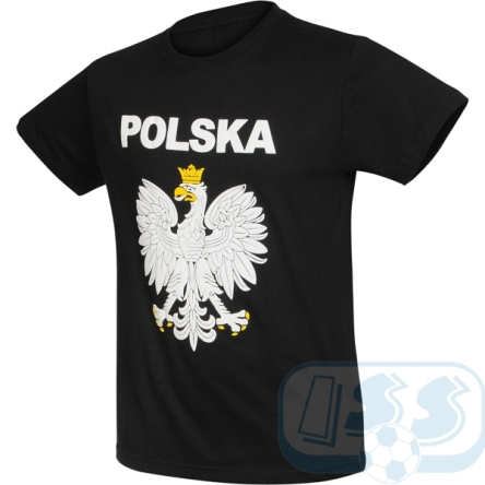 Koszulka kibica czarna Orzeł POLSKA