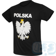 Koszulka kibica czarna Orzeł POLSKA