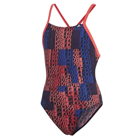 Kostium kąpielowy dziewczęcy Adidas Pro Suit Aop Y rozmiar L (164 cm) granatowy/czerwony