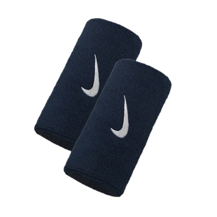 Frotki na nadgarstek Nike Doublewide Wristbands rozmiar OSFM granatowe 2szt.