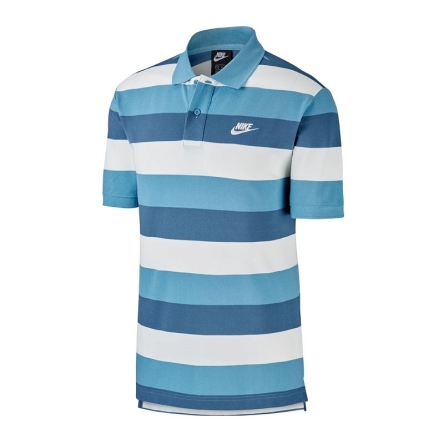 Koszulka polo Nike NSW Matchup Stripe rozmiar L niebieska