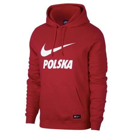 Polska - bluza z kapturem 2018-19 (NIKE) rozmiar M czerwona
