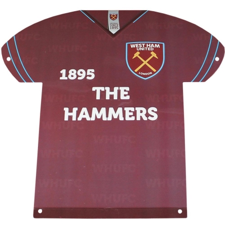 West Ham United - metalowy znak-koszulka