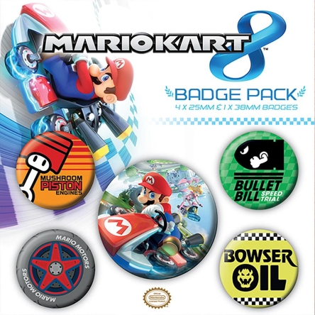 Mario Kart - zestaw przypinek