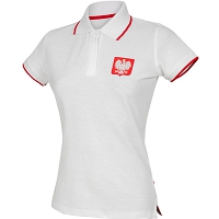 Koszulka polo Polska biała damska