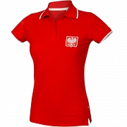 Koszulka polo Polska czerwona damska