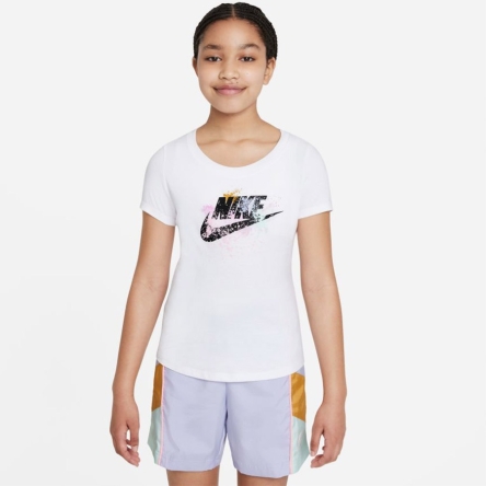 Koszulka dziewczęca Nike Sportswear Big Kids rozmiar M (137 - 146 cm) biała