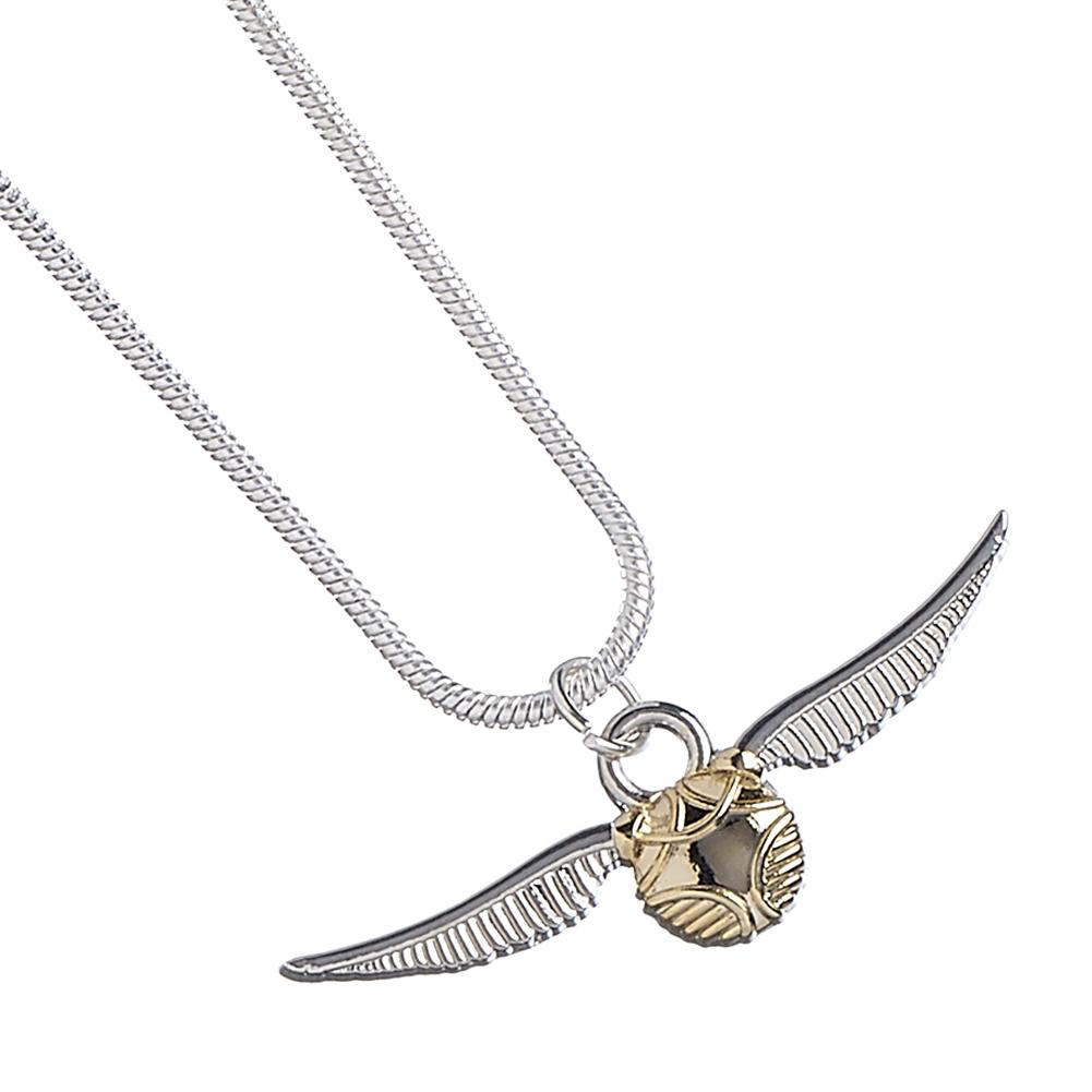 Harry Potter posrebrzany naszyjnik Golden Snitch