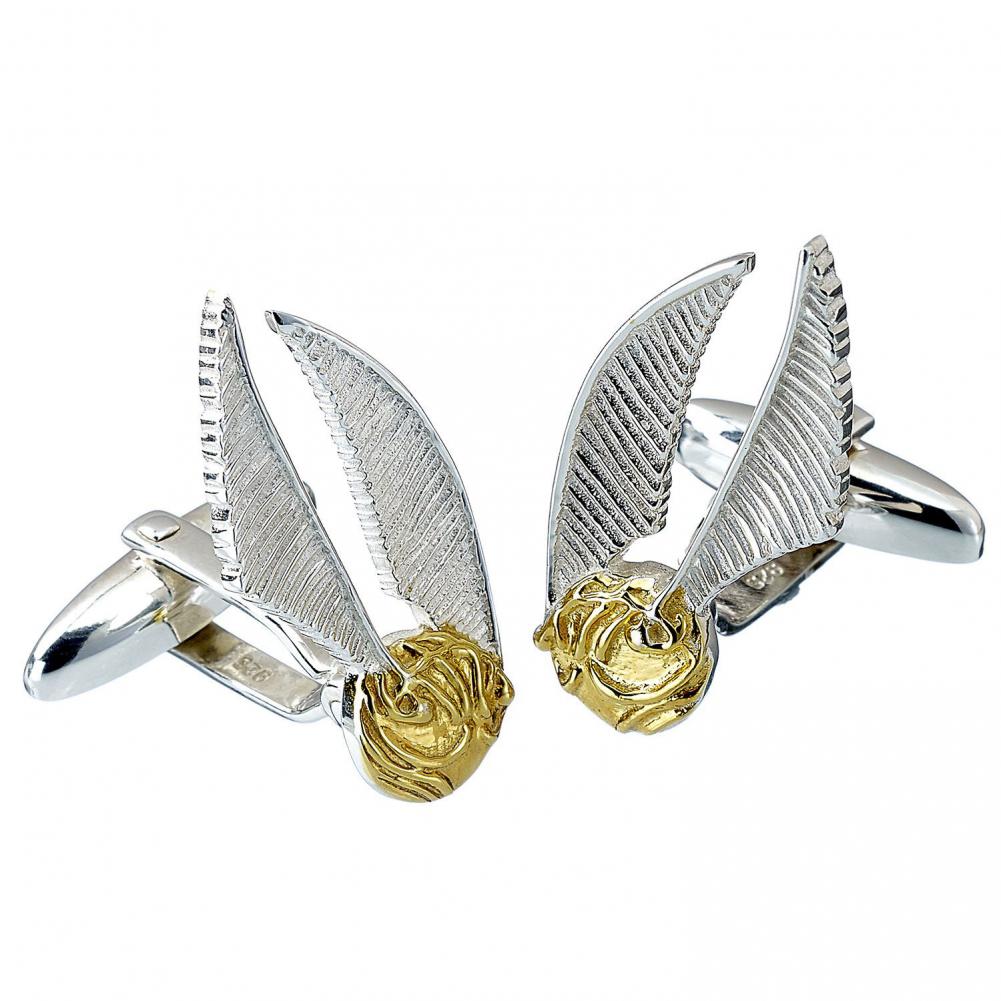 Harry Potter srebrne spinki Golden Snitch