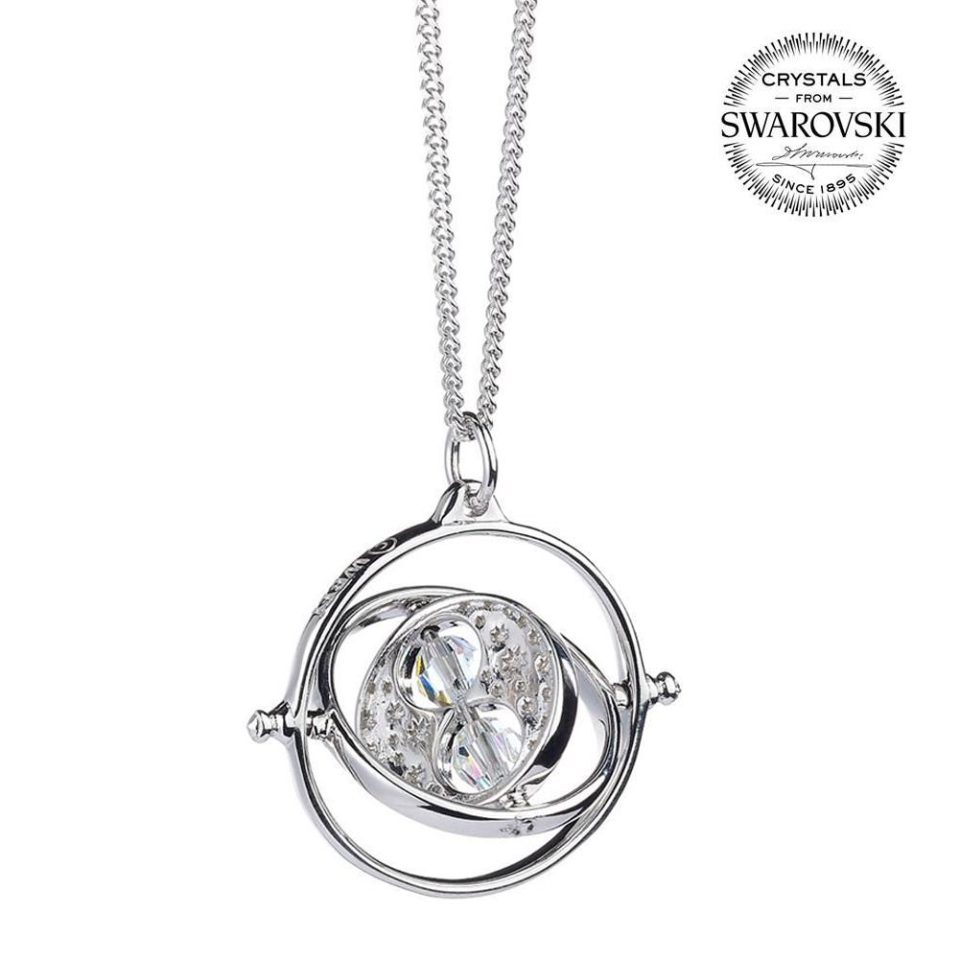 Harry Potter Sterling Silver Crystal Necklace Time Turner
