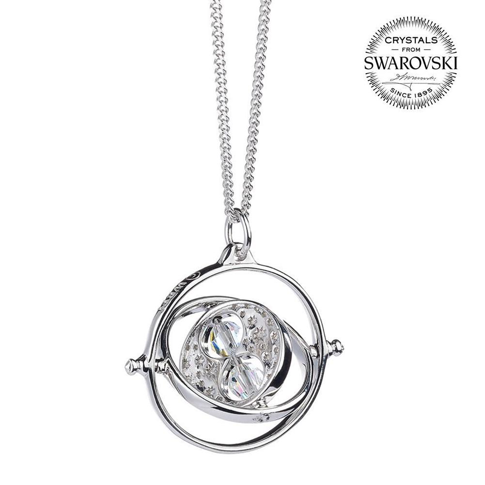 Harry Potter Sterling Silver Crystal Necklace Time Turner