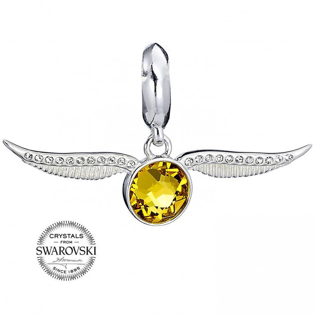 Harry Potter Sterling Silver Crystal Charm Golden Snitch