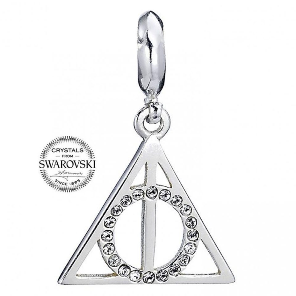 Harry Potter Sterling Silver Crystal Charm Deathly Hallows