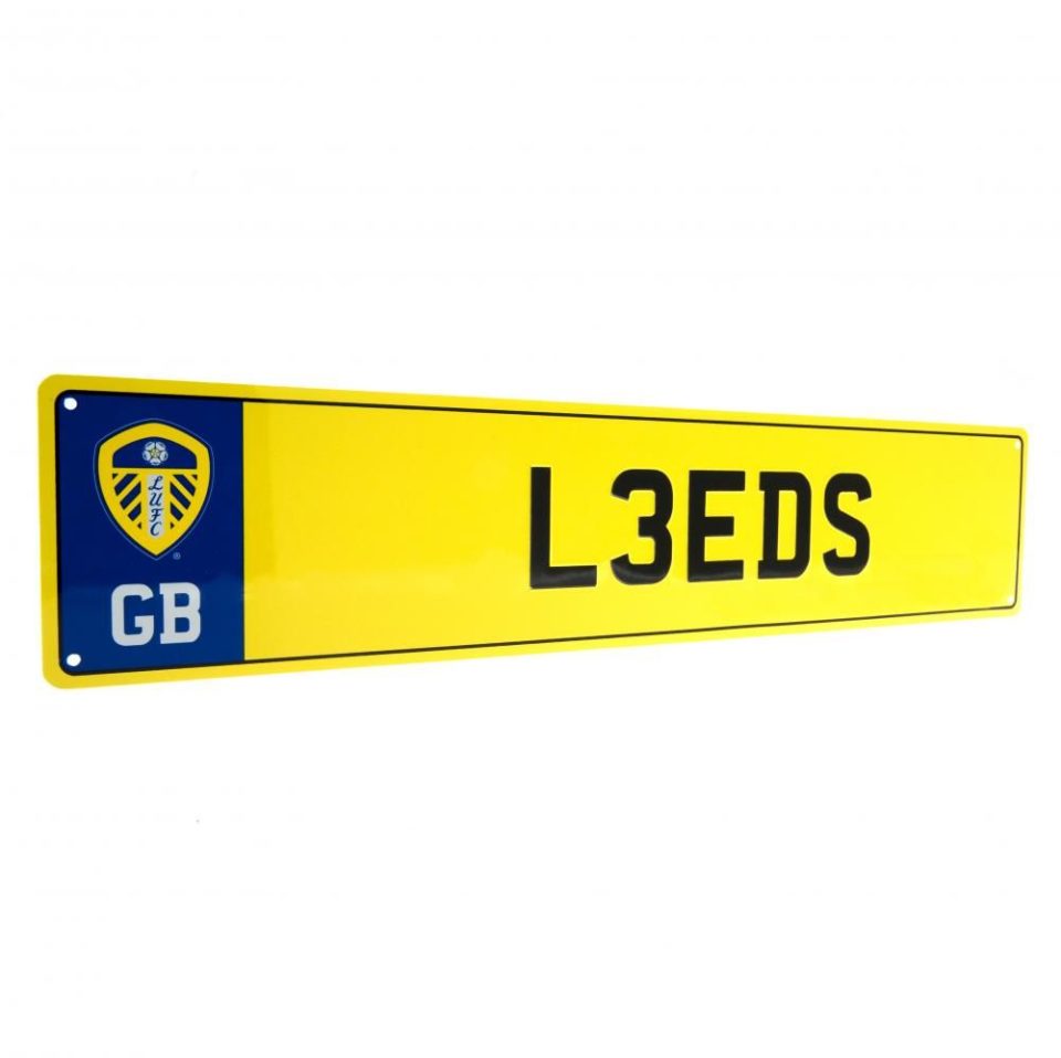 Leeds United FC Number Plate Sign