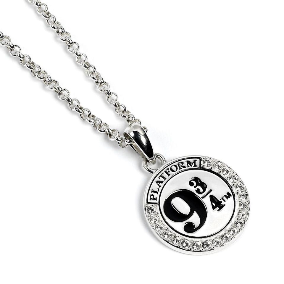 Harry Potter Sterling Silver Crystal Necklace 9 & 3 Quarters