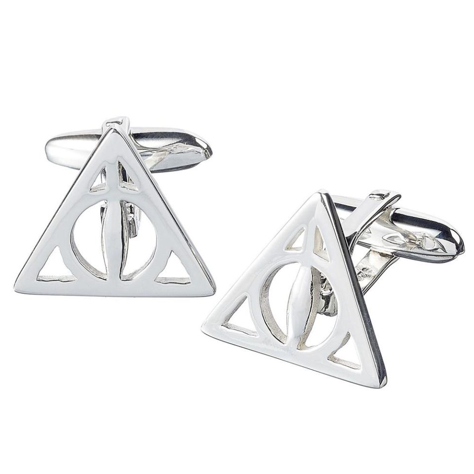 Harry Potter srebrne spinki Deathly Hallows