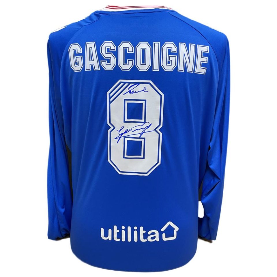 Glasgow Rangers Gascoigne koszulka z autografem