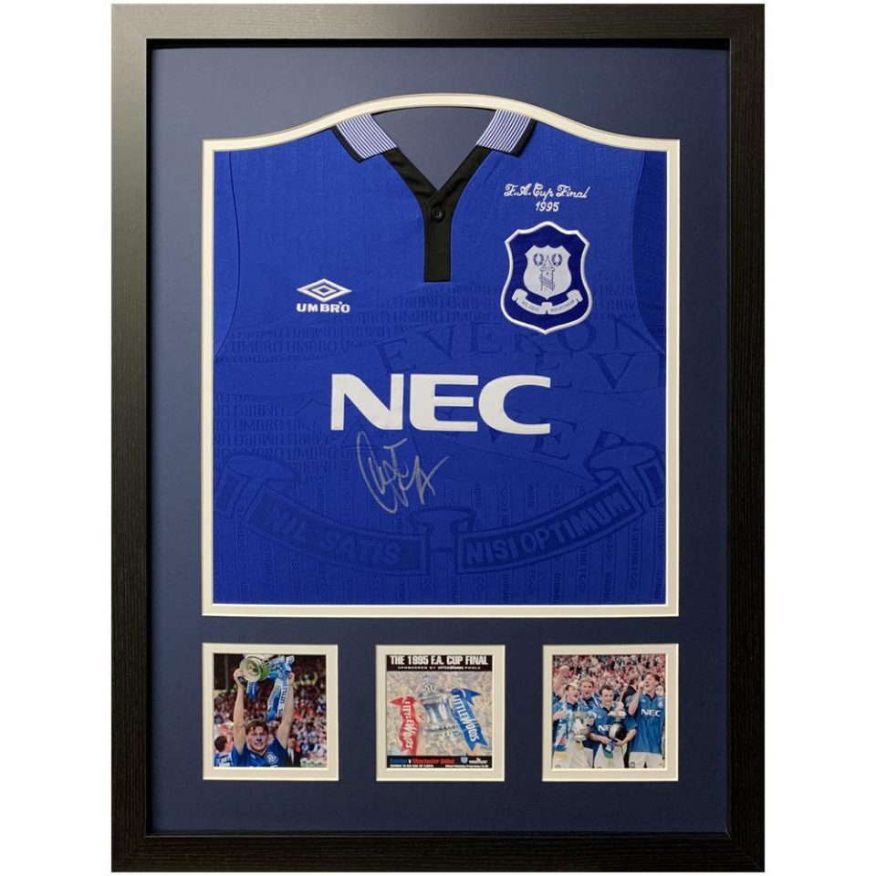 Everton FC Ferguson koszulka z autografem (w ramie)