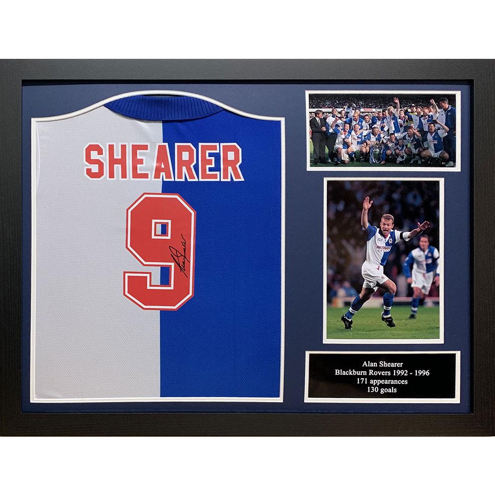Blackburn Rovers FC Shearer koszulka z autografem (w ramie)