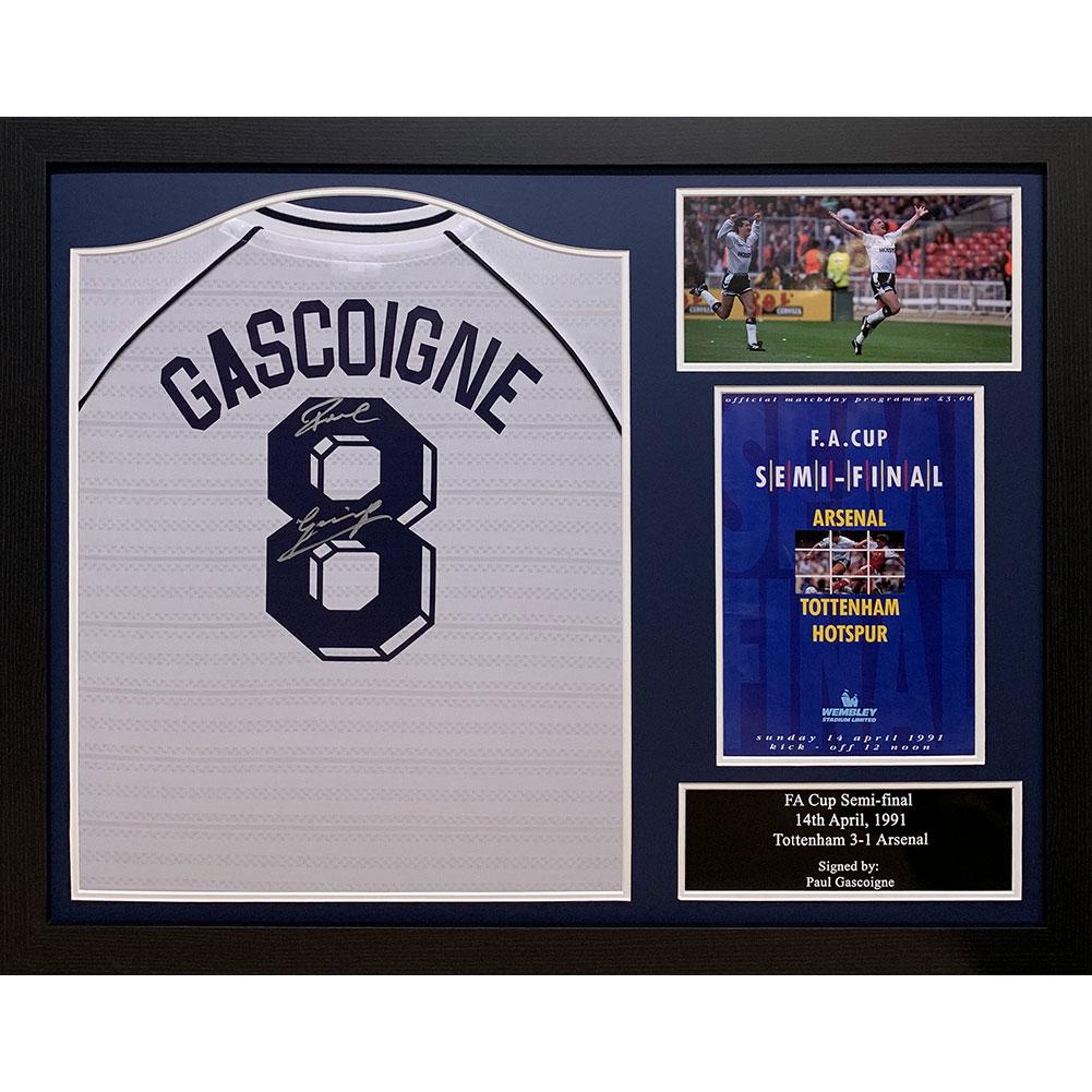 Tottenham Hotspur Gascoigne koszulka z autografem (w ramie)