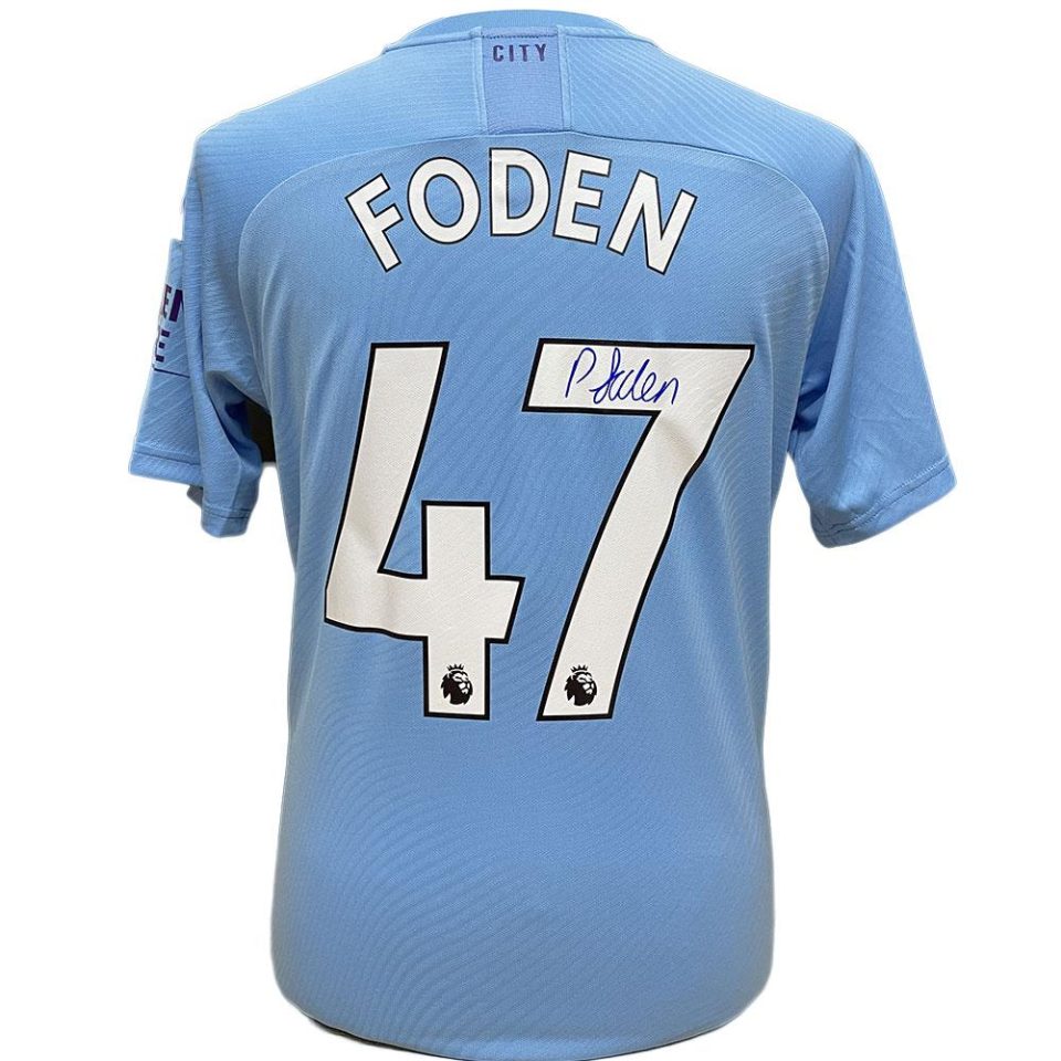 Manchester City Foden koszulka z autografem