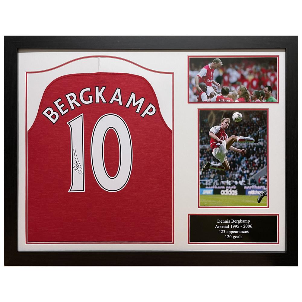 Arsenal Londyn Bergkamp koszulka z autografem (w ramie)