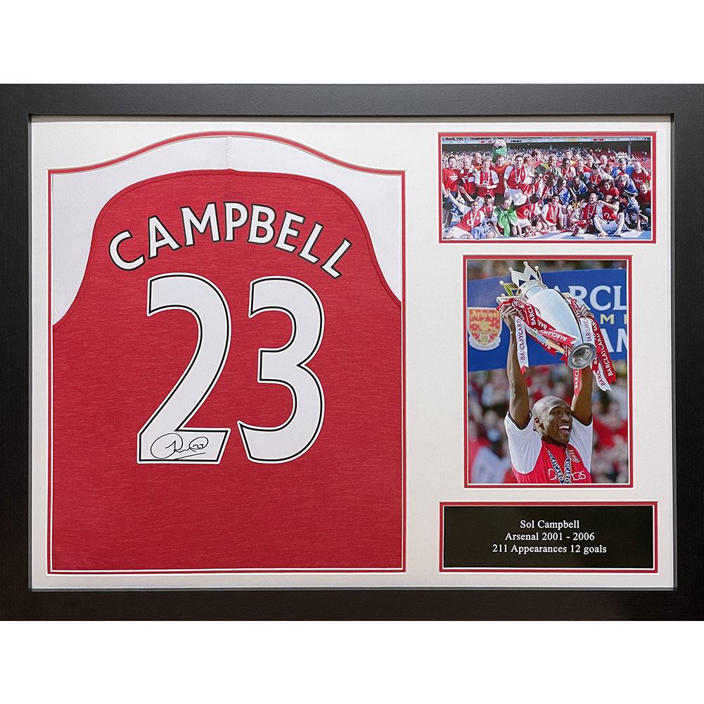 Arsenal Londyn Campbell koszulka z autografem (w ramie)