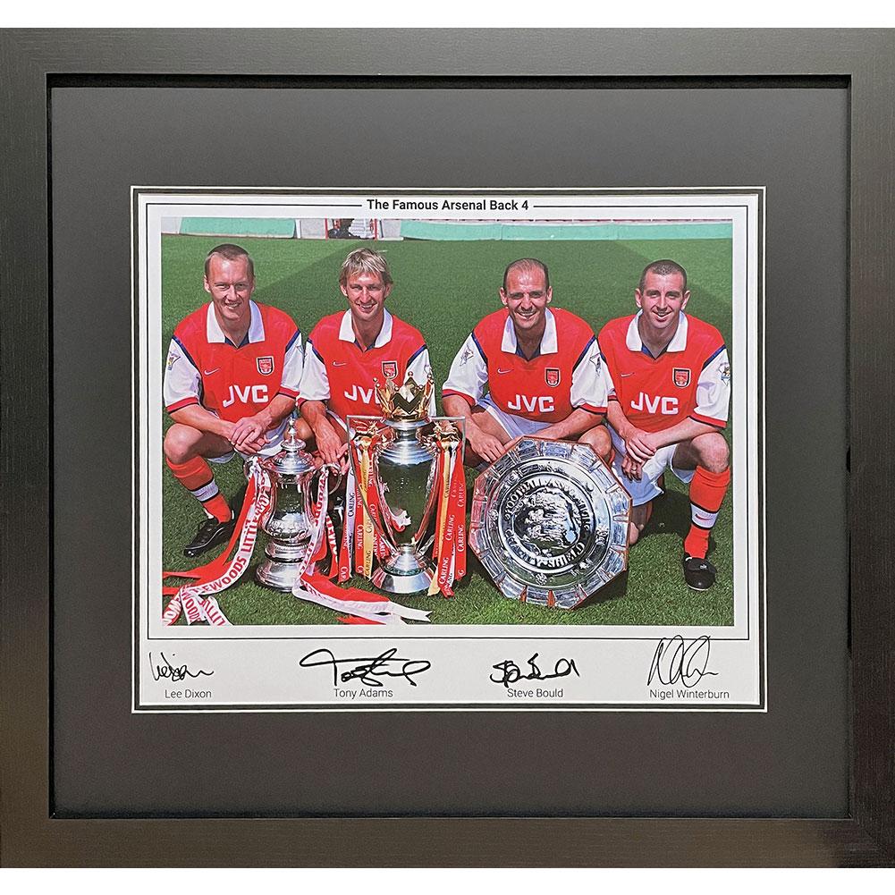 Arsenal Londyn Famous Back 4 Signed Framed Print