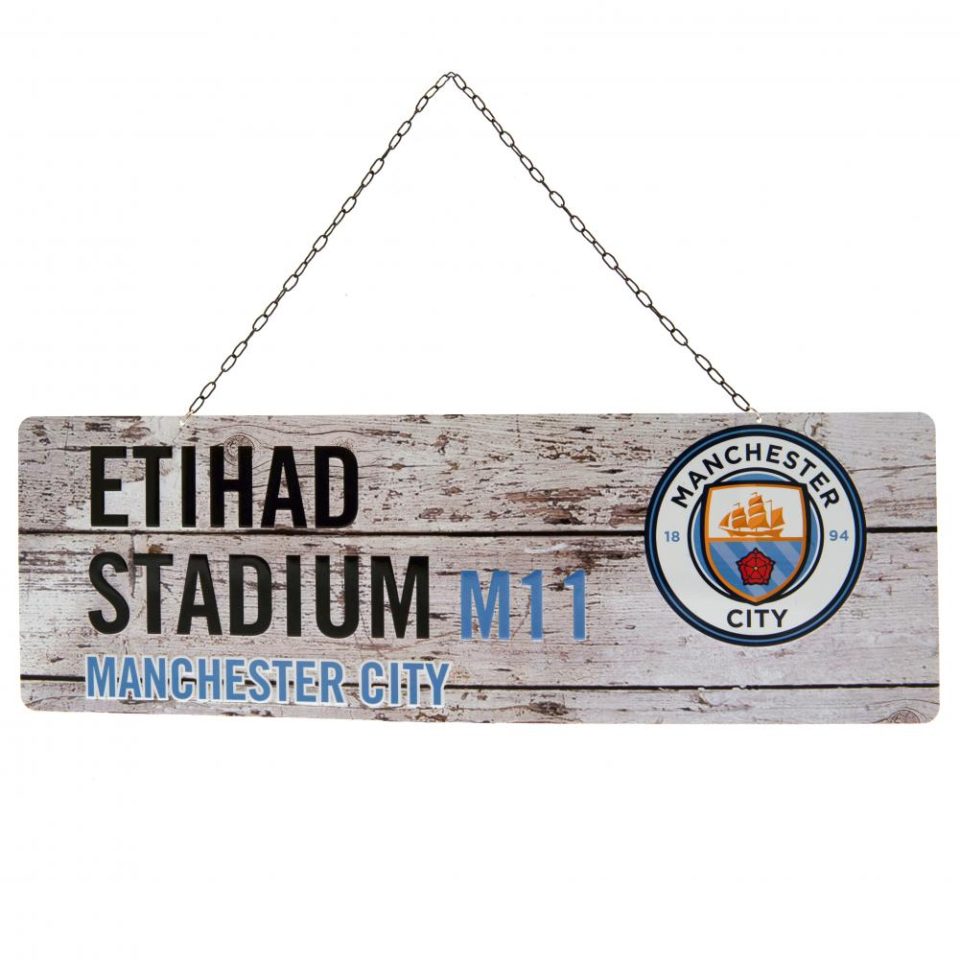Manchester City Rustic Garden Sign