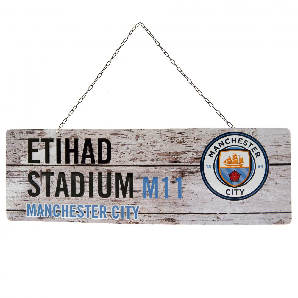 Manchester City Rustic Garden Sign