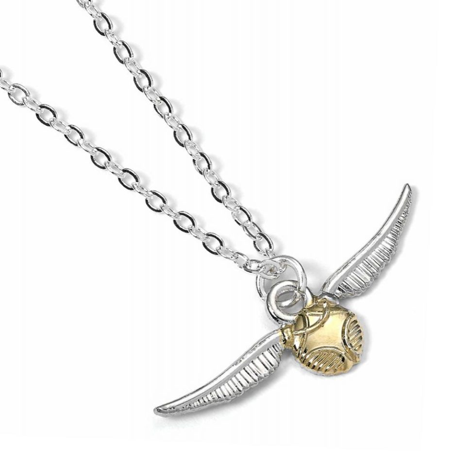 Harry Potter posrebrzany naszyjnik Golden Snitch